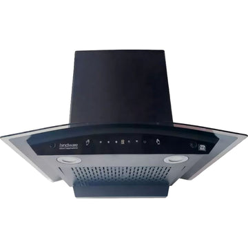 Hindware 60 Centimeter (524201) KA COOKER HOOD CHROMIA BLK RSN AC 60 3 Speed Gesture Control Thermal Auto Clean Wall Mounted Filterless Chimney (Black)